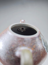 Load image into Gallery viewer, Wood Fired Lao Zini Mellon Yixing Teapot with Ash Glaze Tear 柴烧老紫泥匏瓜 150ml