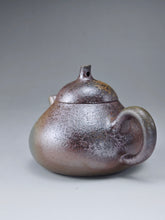 Load image into Gallery viewer, Wood Fired Lao Zini Mellon Yixing Teapot with Ash Glaze Tear 柴烧老紫泥匏瓜 150ml