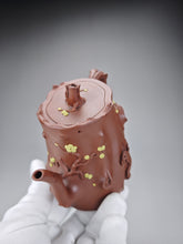 Load image into Gallery viewer, Fully Handmade Zini with Duanni Decoration Plum Tree Stump Yixing Teapot 全手工紫泥梅桩带段泥点缀 270ml