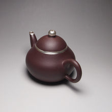 Load image into Gallery viewer, PRE-ORDER: Lao Zini Pear Yixing Teapot with Pure Silver 包银老紫泥梨型 160ml