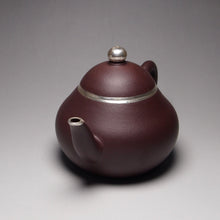 Load image into Gallery viewer, PRE-ORDER: Lao Zini Pear Yixing Teapot with Pure Silver 包银老紫泥梨型 160ml