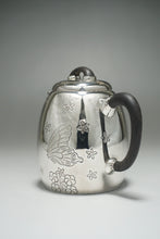 Load image into Gallery viewer, 999 Pure Silver Handmade Butterfly and Flowers Teapot 全手工花与蝶镜面银壶 160ml