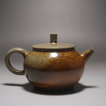Load image into Gallery viewer, Wood Fired Square Knob Nixing Teapot by Li Wenxin  李文新柴烧坭兴壶 160ml