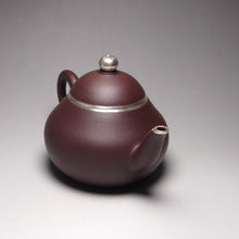 Load image into Gallery viewer, PRE-ORDER: Lao Zini Pear Yixing Teapot with Pure Silver 包银老紫泥梨型 160ml