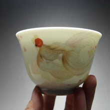 Load image into Gallery viewer, Gliding Fish Falangcai Porcelain Yashou Teacup 珐琅彩飞鱼自乐杯 160ml