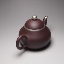 Load image into Gallery viewer, PRE-ORDER: Lao Zini Pear Yixing Teapot with Pure Silver 包银老紫泥梨型 160ml