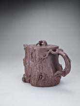 Load image into Gallery viewer, Fully Handmade Dicaoqing Pine Bamboo and Plum Blossom Teapot 全手工底槽清松竹梅树桩 365ml