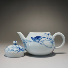 Load image into Gallery viewer, Qinghua Three Birds Jingdezhen Fine Porcelain Teapot by Master KuangShi 青花手绘匡石作梨形壶 180ml