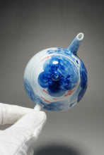 Load image into Gallery viewer, Qinghua Minnows under the Lotus Jingdezhen Fine Porcelain Teapot by Master KuangShi 青花手绘匡石作梨形壶 180ml