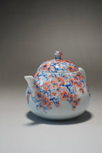 Load image into Gallery viewer, Qinghua Blossoms Jingdezhen Fine Porcelain Teapot by Master KuangShi 青花手绘匡石作梨形壶 180ml