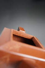 Load image into Gallery viewer, Fully Handmade Zhuni Dahongpao Fangshanyishi square teapot with carving by Wang Yujuan 全手工朱泥大红袍方山逸士带刻绘王玉娟制 180ml
