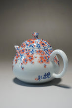Load image into Gallery viewer, Qinghua Blossoms Jingdezhen Fine Porcelain Teapot by Master KuangShi 青花手绘匡石作梨形壶 180ml