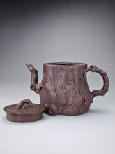 Load image into Gallery viewer, Fully Handmade Dicaoqing Pine Bamboo and Plum Blossom Teapot 全手工底槽清松竹梅树桩 365ml