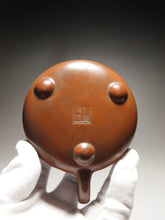 Load image into Gallery viewer, Shipiao Nixing Teapot with Carving by Li Changquan 黎昌权刻绘坭兴石瓢 190ml