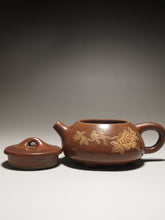 Load image into Gallery viewer, Shipiao Nixing Teapot with Carving by Li Changquan 黎昌权刻绘坭兴石瓢 190ml