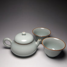 Load image into Gallery viewer, Ruyao Pear Teapot and Teacups Tea Set 汝窑一壶两杯套装