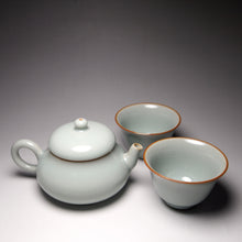 Load image into Gallery viewer, Ruyao Pear Teapot and Teacups Tea Set 汝窑一壶两杯套装