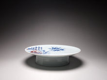 Load image into Gallery viewer, Qinghua Youlihong Jingdezhen Porcelain Saucer Tea Boat with Bamboo Motif 青花釉里红高足壶承