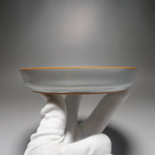 Load image into Gallery viewer, Moon White Ruyao Saucer with Gold Fish 青花月白汝窑双鱼壶承