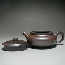 Load image into Gallery viewer, Wood Fired Lao Zini Bianfu Yixing Teapot 柴烧老紫泥扁腹 210ml
