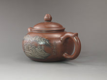 Load image into Gallery viewer, Fanggu Nixing Teapot with Carvings of Landscape by Li Changquan 黎昌权坭兴仿古带刻 215ml