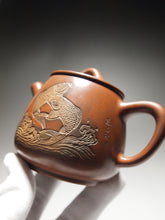 Load image into Gallery viewer, Tall Shipiao Nixing Teapot with Carving by Li Changquan 黎昌权刻绘坭兴石瓢 220ml