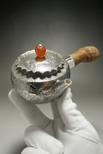 Load image into Gallery viewer, 999 Pure Silver Handmade Side Handle Teapot 全手工刹寂风侧把银壶 220ml