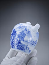 Load image into Gallery viewer, 225ml Qinghua Hand Painted Lanscape Jingdezhen Porcelain Teapot 素直白瓷重工山水巨轮珠