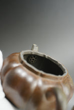 Load image into Gallery viewer, Fully Handmade Wood Fired Jiangpo-Qingni Jingwen Xiushi Yixing Teapot by Tang Mengfei 全手工汤梦飞柴烧青降坡泥筋纹器绣狮 250ml