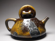 Load image into Gallery viewer, Wood Fired Shipiao Dicaoqing Yixing Teapot with Carvings of Blossoms 柴烧底槽青子冶石瓢带刻绘  260ml