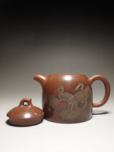 Load image into Gallery viewer, Nixing Teapot with Carving of Crane by Li Changquan 坭兴黎昌权刻绘仙鹤秦权 270ml