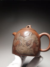 Load image into Gallery viewer, Nixing Teapot with Carving of Crane by Li Changquan 坭兴黎昌权刻绘仙鹤秦权 270ml