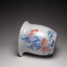 Load image into Gallery viewer, 280ml Hand Painted Double Fish Ruyao Fair Cup 汝窑双鱼公道杯