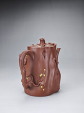 Load image into Gallery viewer, Fully Handmade Zini with Duanni Decoration Plum Tree Stump Yixing Teapot 全手工紫泥梅桩带段泥点缀 270ml