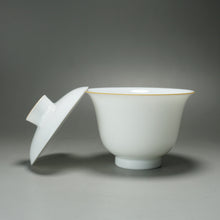 Load image into Gallery viewer, 160ml Big Flower Tianbai Jingdezhen Porcelain Gaiwan (no saucer) 大花神盖碗无碟