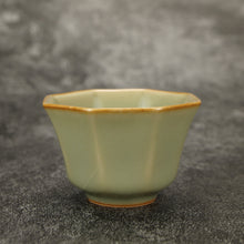 Load image into Gallery viewer, 50ml Jade Series Ruyao Octagon Teacup 汝窑青玉釉八方杯