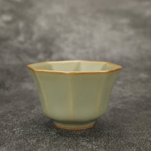 Load image into Gallery viewer, 50ml Jade Series Ruyao Octagon Teacup 汝窑青玉釉八方杯