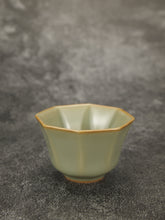Load image into Gallery viewer, 50ml Jade Series Ruyao Octagon Teacup 汝窑青玉釉八方杯