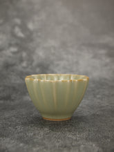 Load image into Gallery viewer, 50ml Jade Series Ruyao Lotus Teacup 汝窑青玉釉荷瓣杯