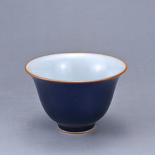 Load image into Gallery viewer, 60ml Jilan Blue Ruyao Bell Teacup 汝窑霁蓝钟式杯