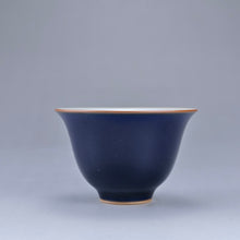 Load image into Gallery viewer, 60ml Jilan Blue Ruyao Bell Teacup 汝窑霁蓝钟式杯