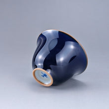 Load image into Gallery viewer, 60ml Jilan Blue Ruyao Bell Teacup 汝窑霁蓝钟式杯