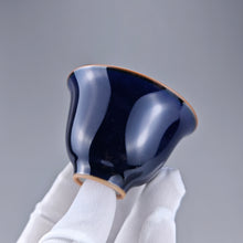 Load image into Gallery viewer, 60ml Jilan Blue Ruyao Bell Teacup 汝窑霁蓝钟式杯