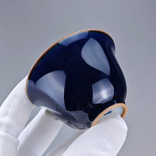 Load image into Gallery viewer, 60ml Jilan Blue Ruyao Bell Teacup 汝窑霁蓝钟式杯