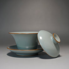 Load image into Gallery viewer, Azure Ruyao Sancai Gaiwan 天青汝窑三才盖碗