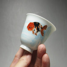Load image into Gallery viewer, Goldfish Falangcai Porcelain Teacup 珐琅彩江山游金鱼小花神杯 60ml