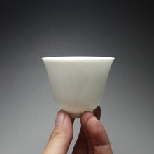 Load image into Gallery viewer, 60ml Flower Goddess Tianbai Jingdezhen Porcelain Teacup 甜白釉中号花神杯