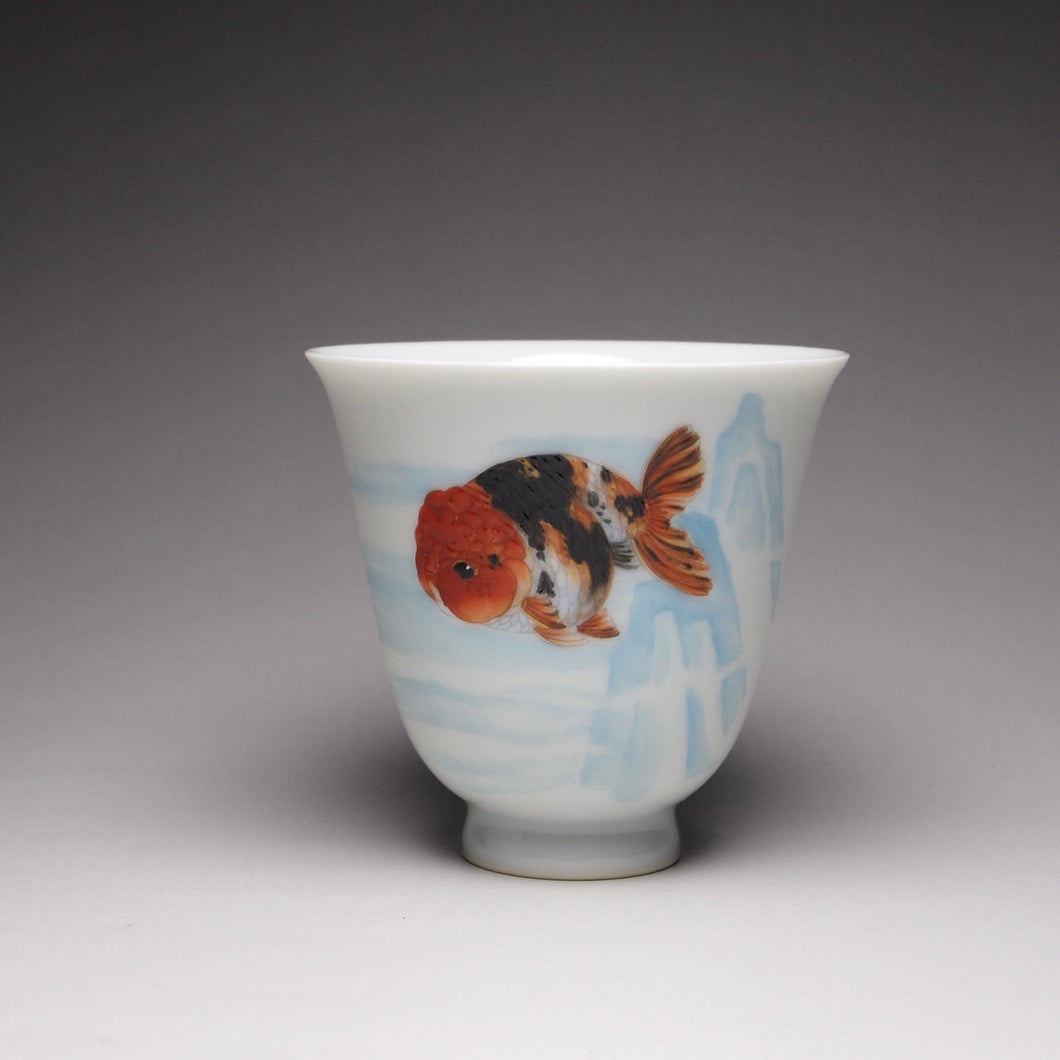 Goldfish Falangcai Porcelain Teacup 珐琅彩江山游金鱼小花神杯 60ml