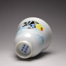 Load image into Gallery viewer, Lionhead Fish Falangcai Porcelain Teacup 珐琅彩江山游金鱼小花神杯 60ml