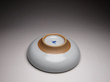 Load image into Gallery viewer, 60ml Hand Painted Goldfish Moon White Ruyao Flat Teacup 汝窑月白金鱼扁杯